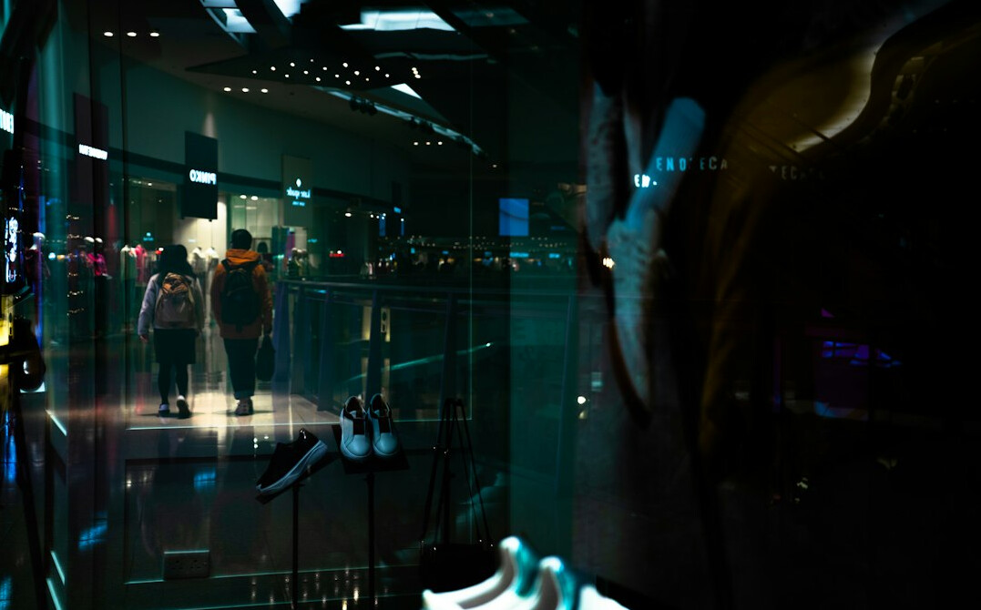 security guard watching mall